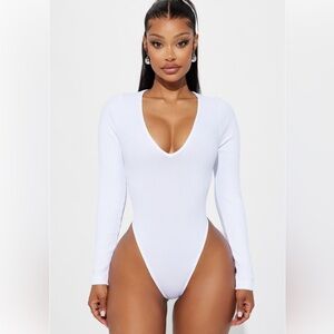 White v neck bodysuit